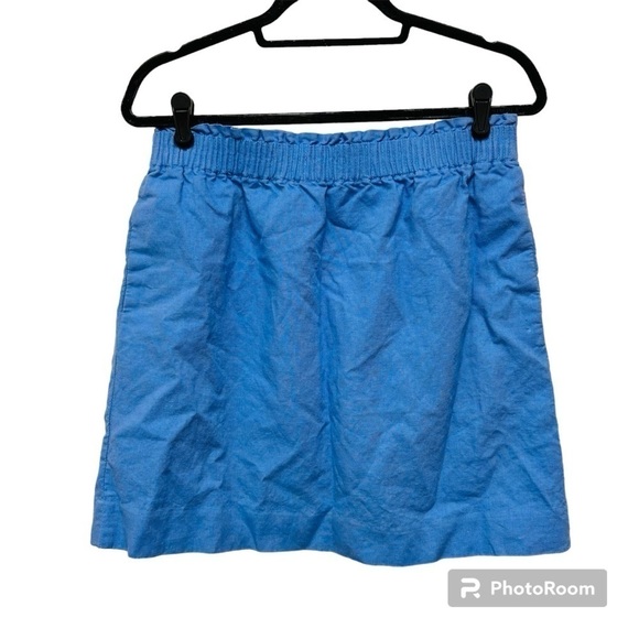 J. Crew Blue Linen Cotton Skirt - Picture 1 of 9